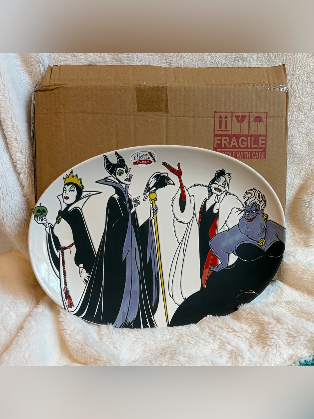 Disney Villains Serving Platter Hand Painted New